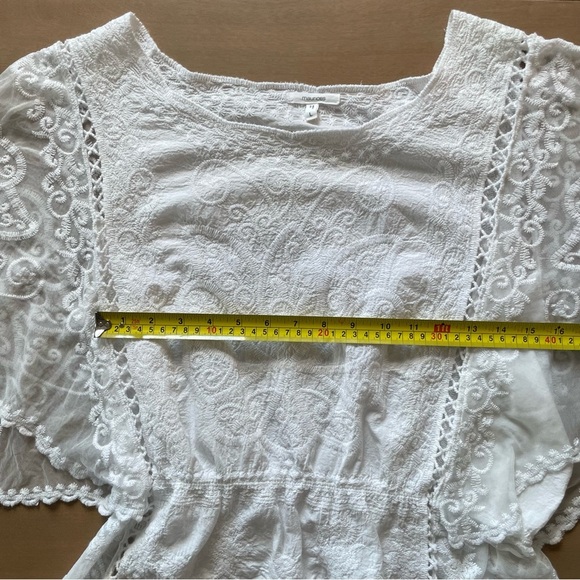 Maurices White Embroidered Mesh Top - Picture 9 of 9